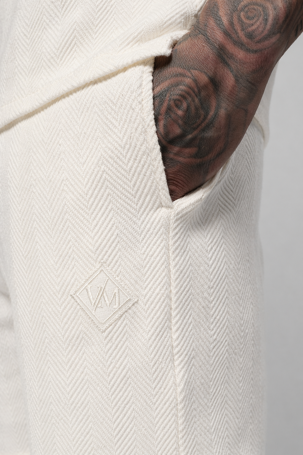 Conza Off White T-Shirt & Short Set