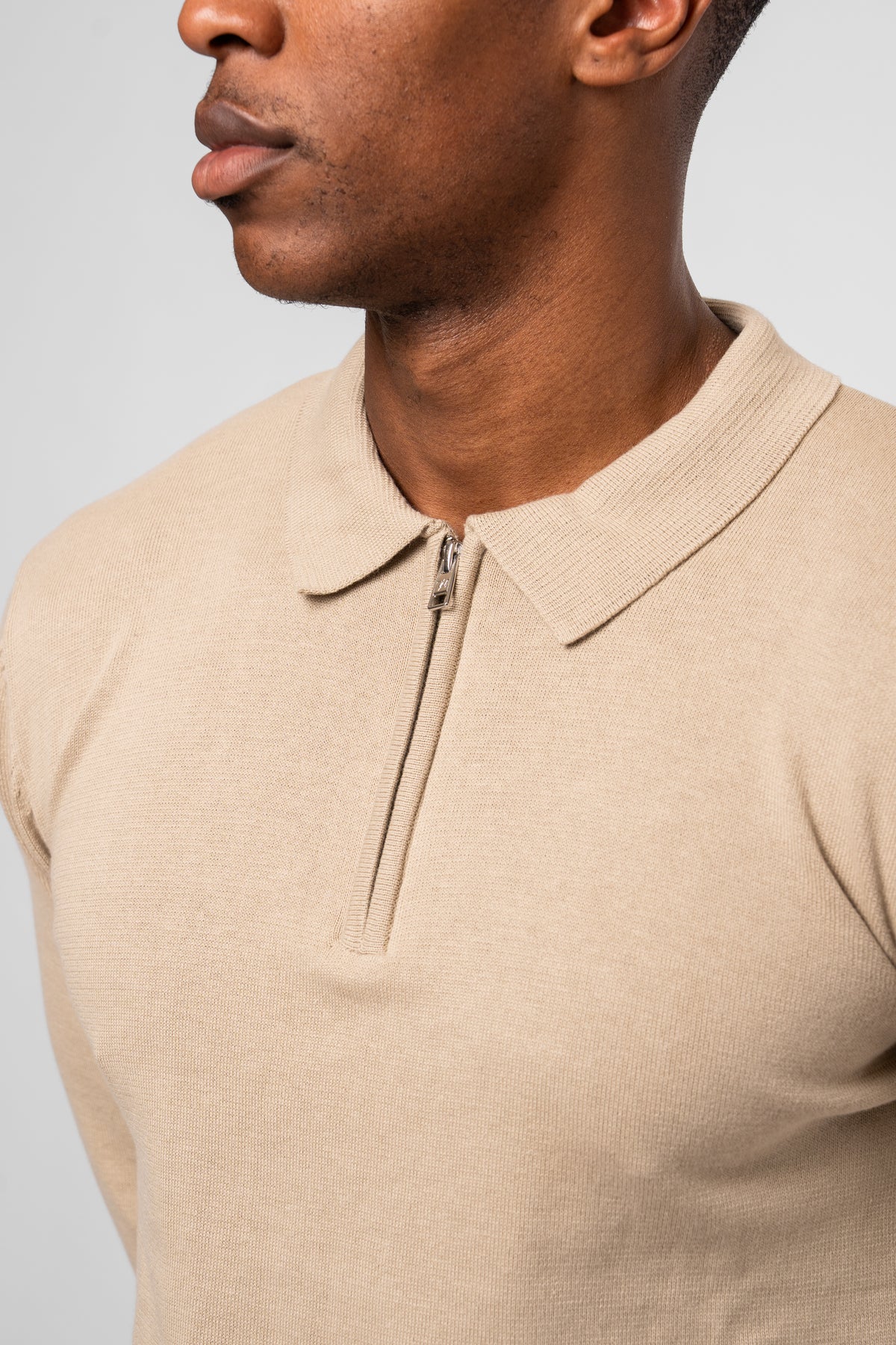 Luxe Premium Stone Short Sleeve Knit Polo