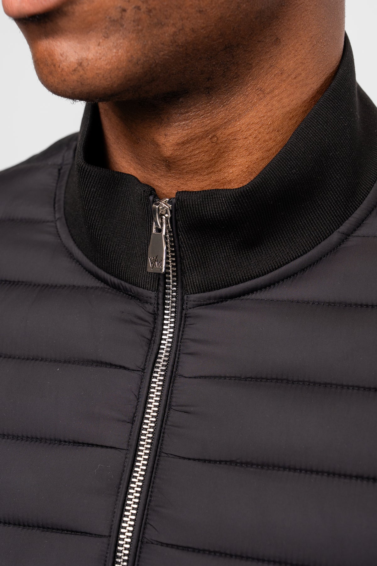 Luxe Premium Black Quilted Hybrid Jacket