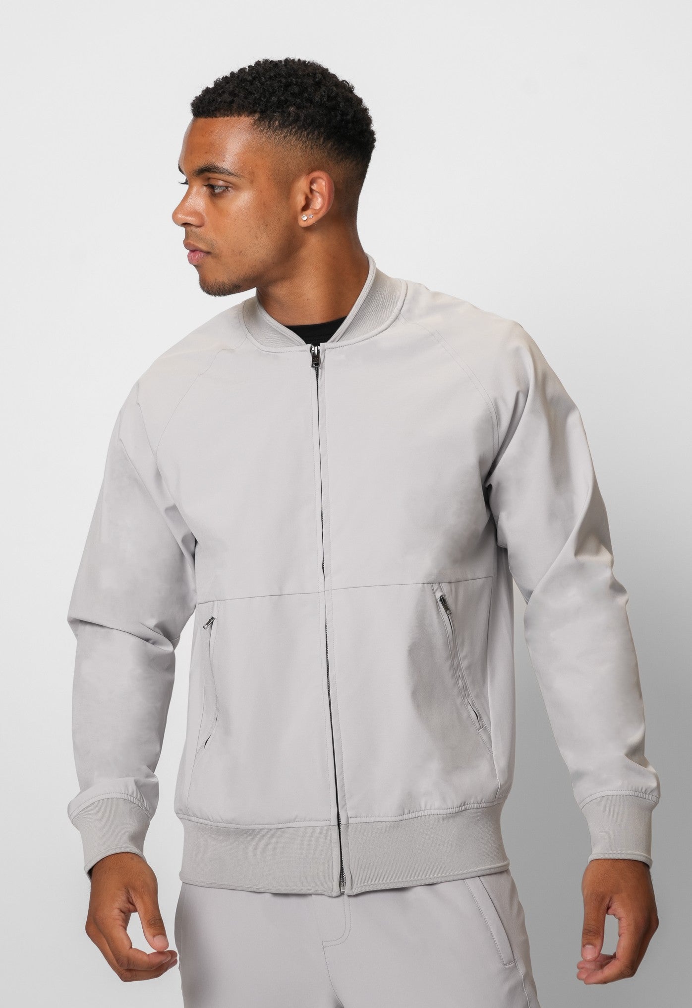 Luxe Premium Grey Bomber Jacket