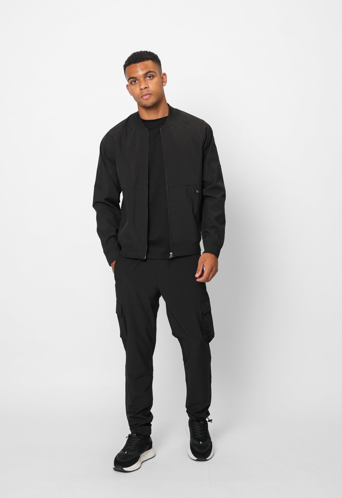 Luxe Premium Black Bomber Jacket