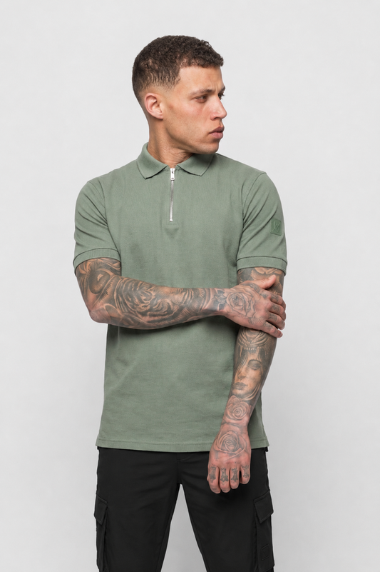 LUXE MERCERISED KHAKI POLO