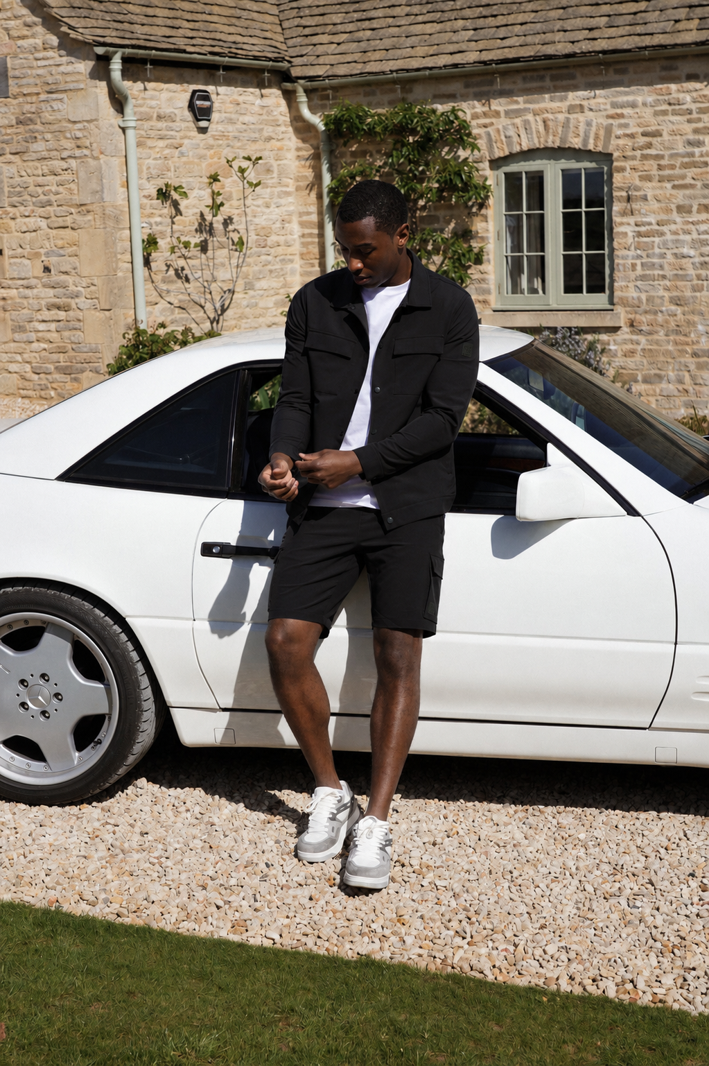 Luxe Premium Black Cargo Short