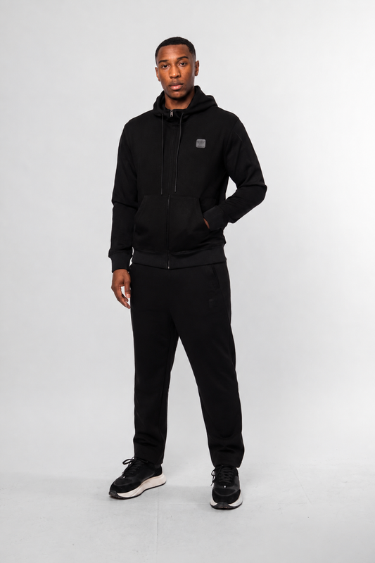 Luxe Premium Black Straight Leg Jogger