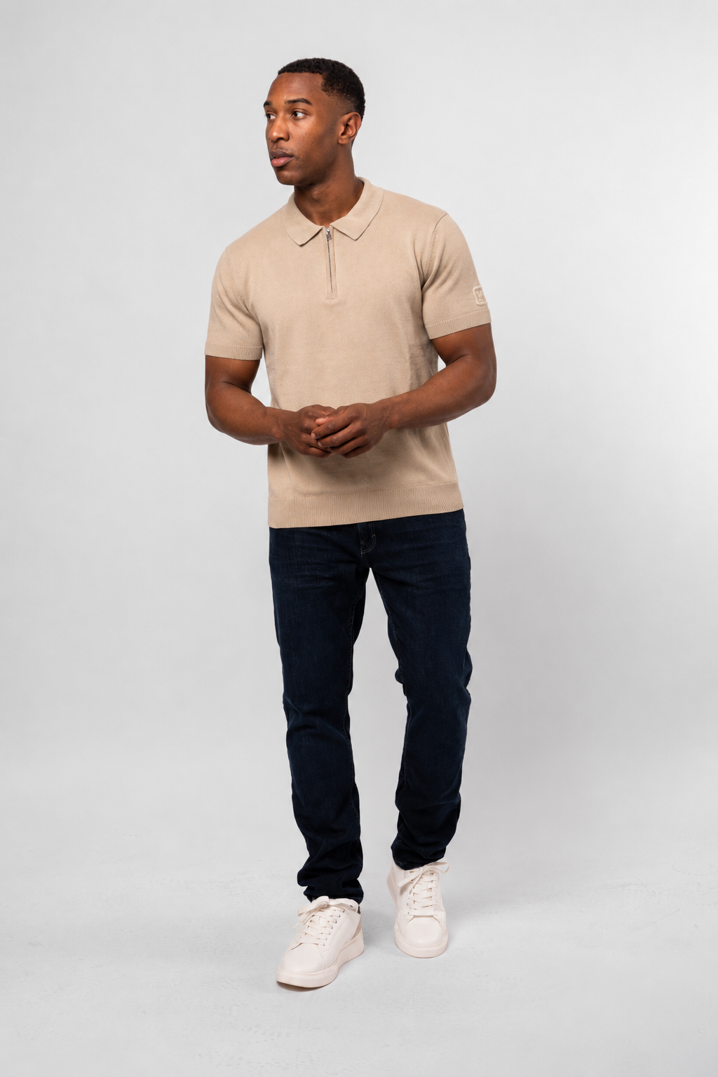 Luxe Premium Stone Short Sleeve Knit Polo