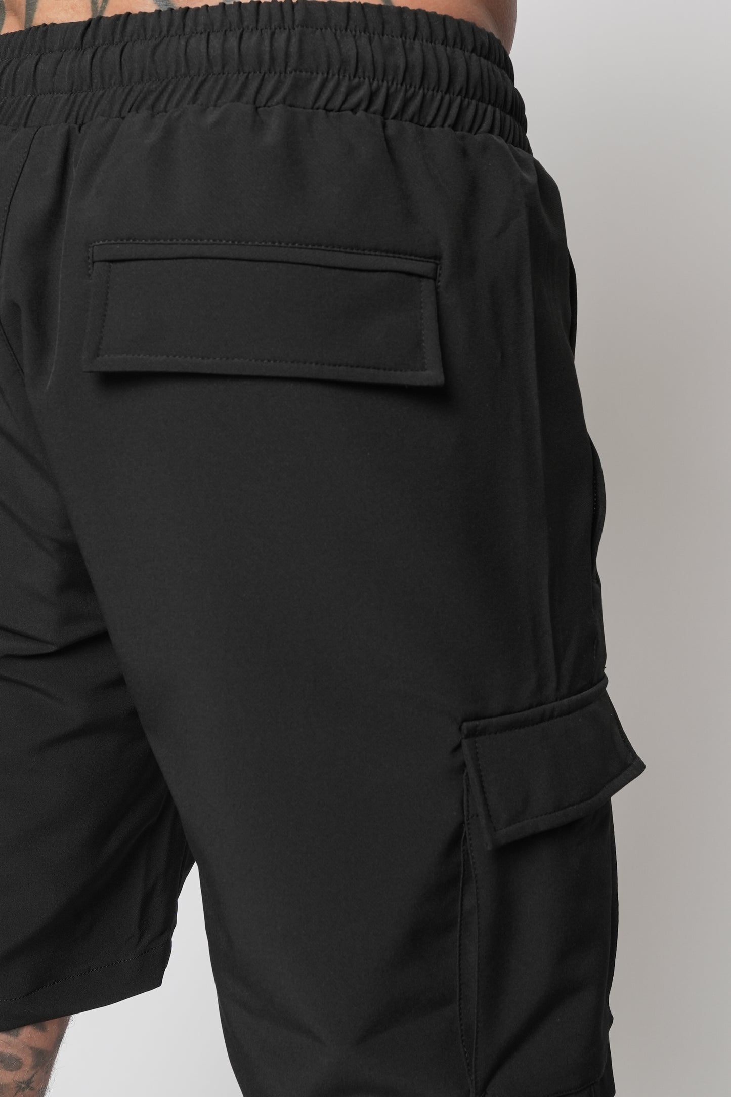 Luxe Premium Black Cargo Short