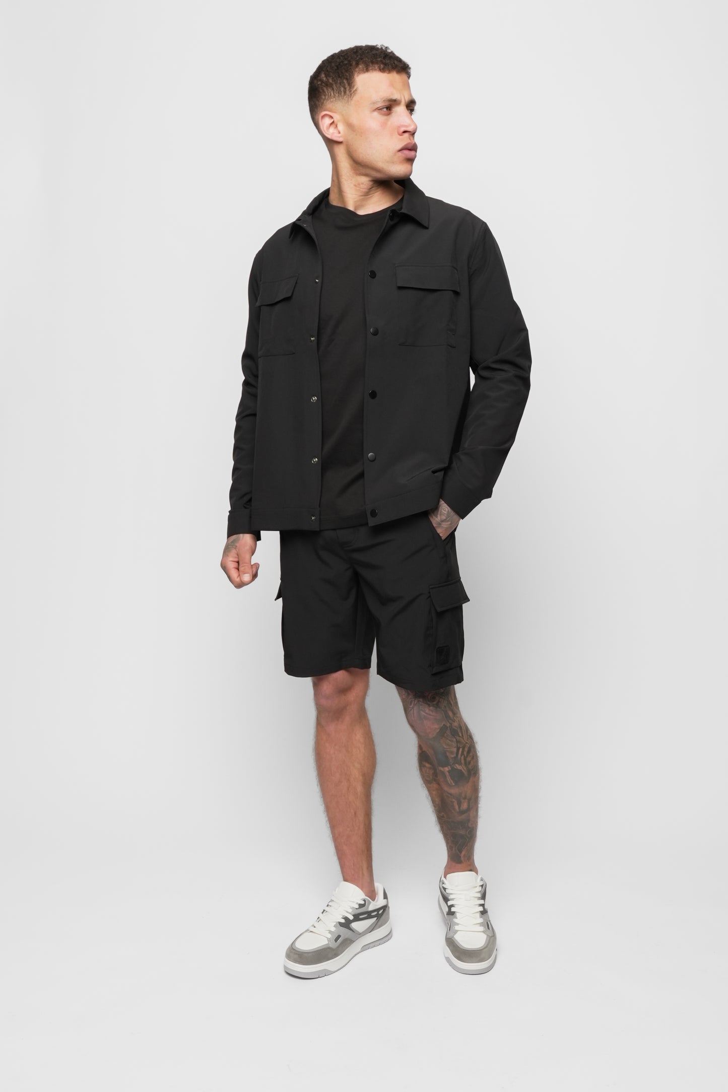Luxe Premium Black Cargo Short