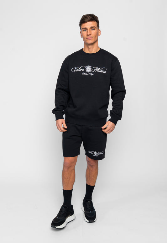 Devaro Black Sweatshirt & Short Set