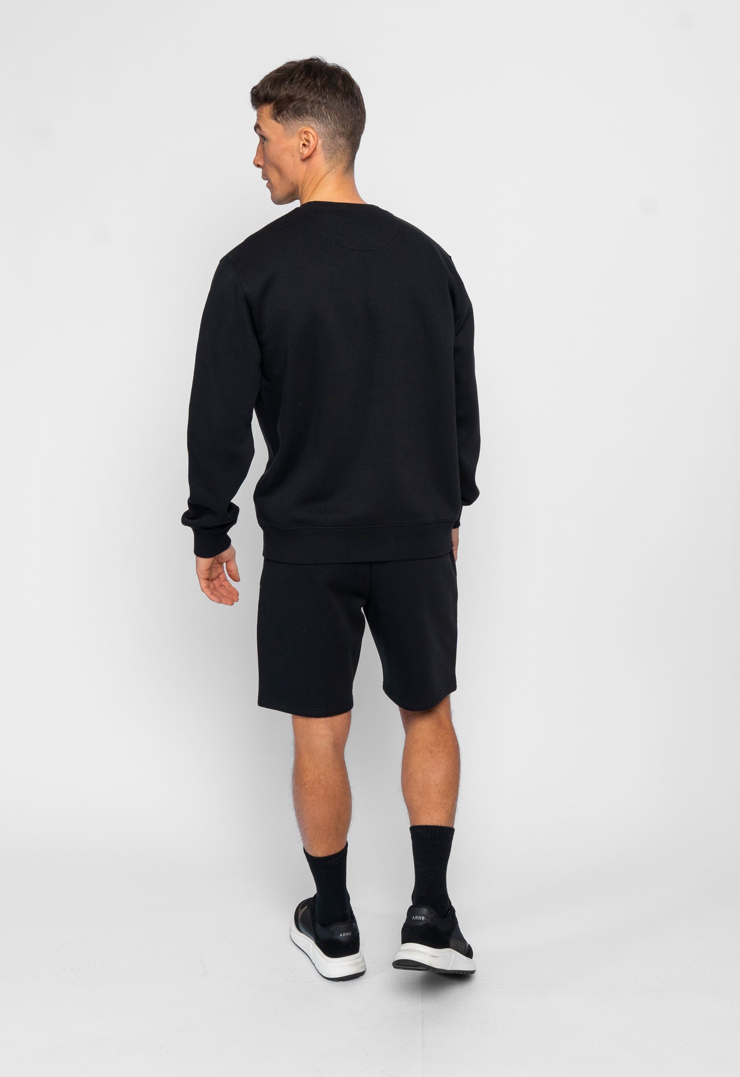 Devaro Black Sweatshirt & Short Set