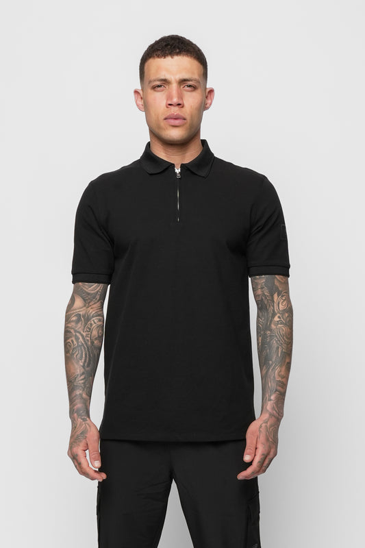 LUXE MERCERISED BLACK POLO