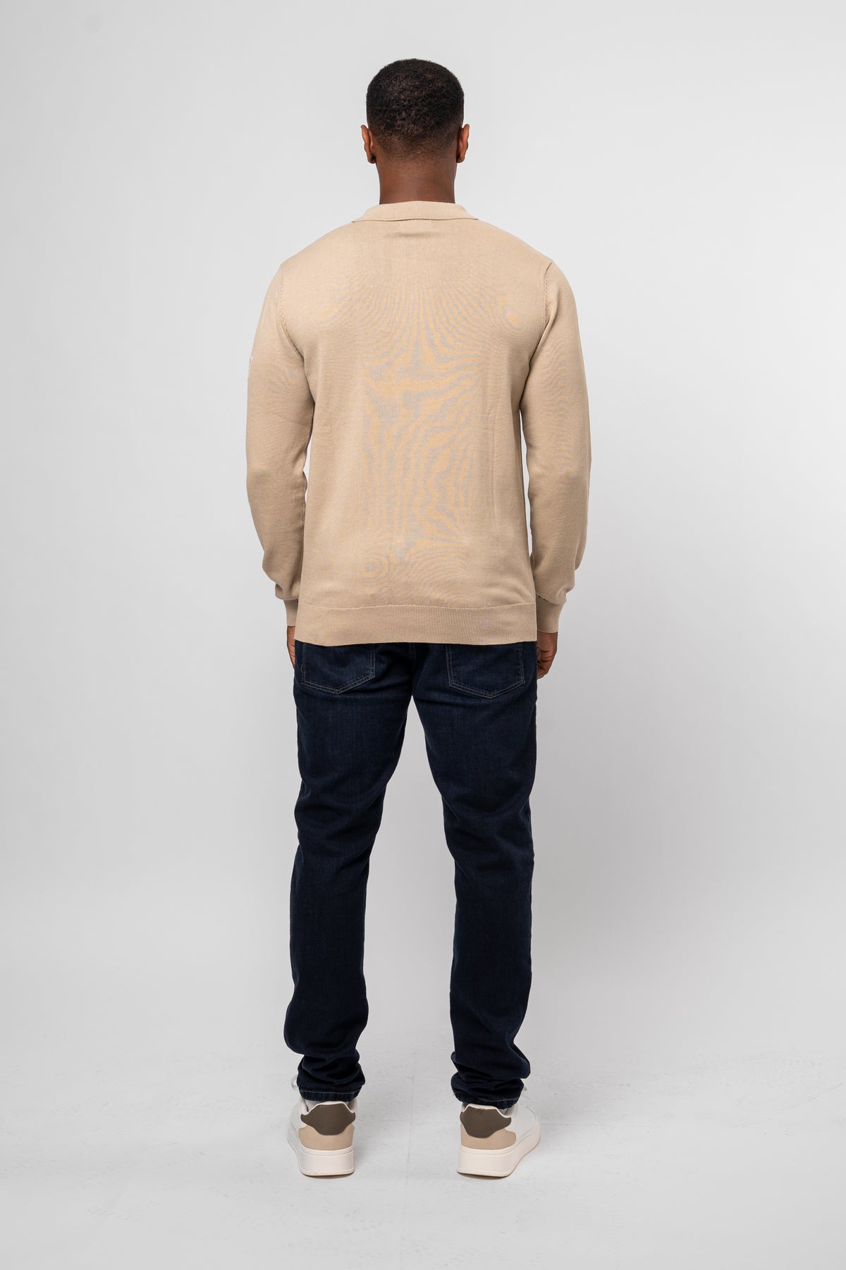 Luxe Premium Stone Long Sleeve Knit Polo