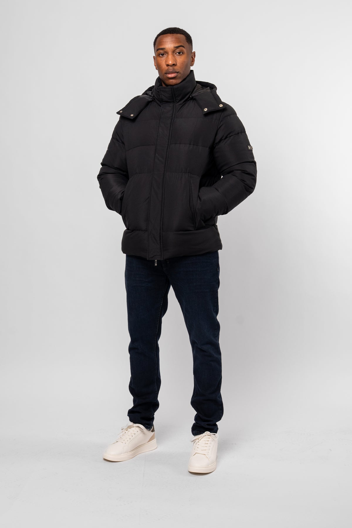Mono Logo Black Puffer Jacket