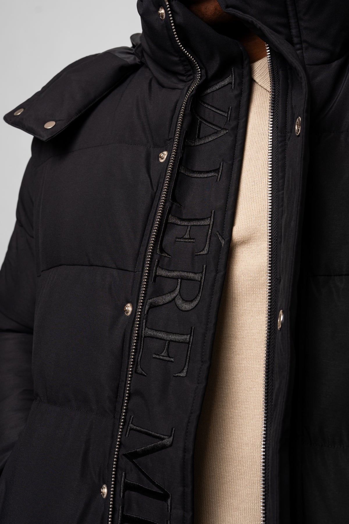 Mono Logo Black Puffer Jacket