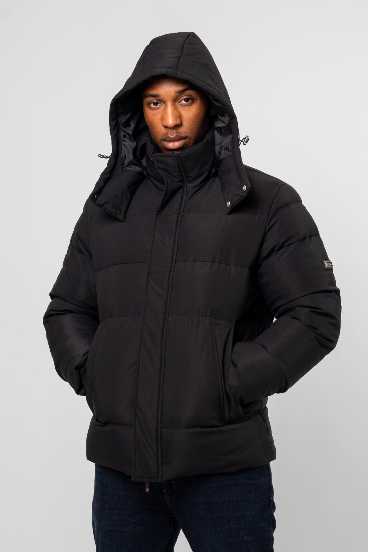 Mono Logo Black Puffer Jacket