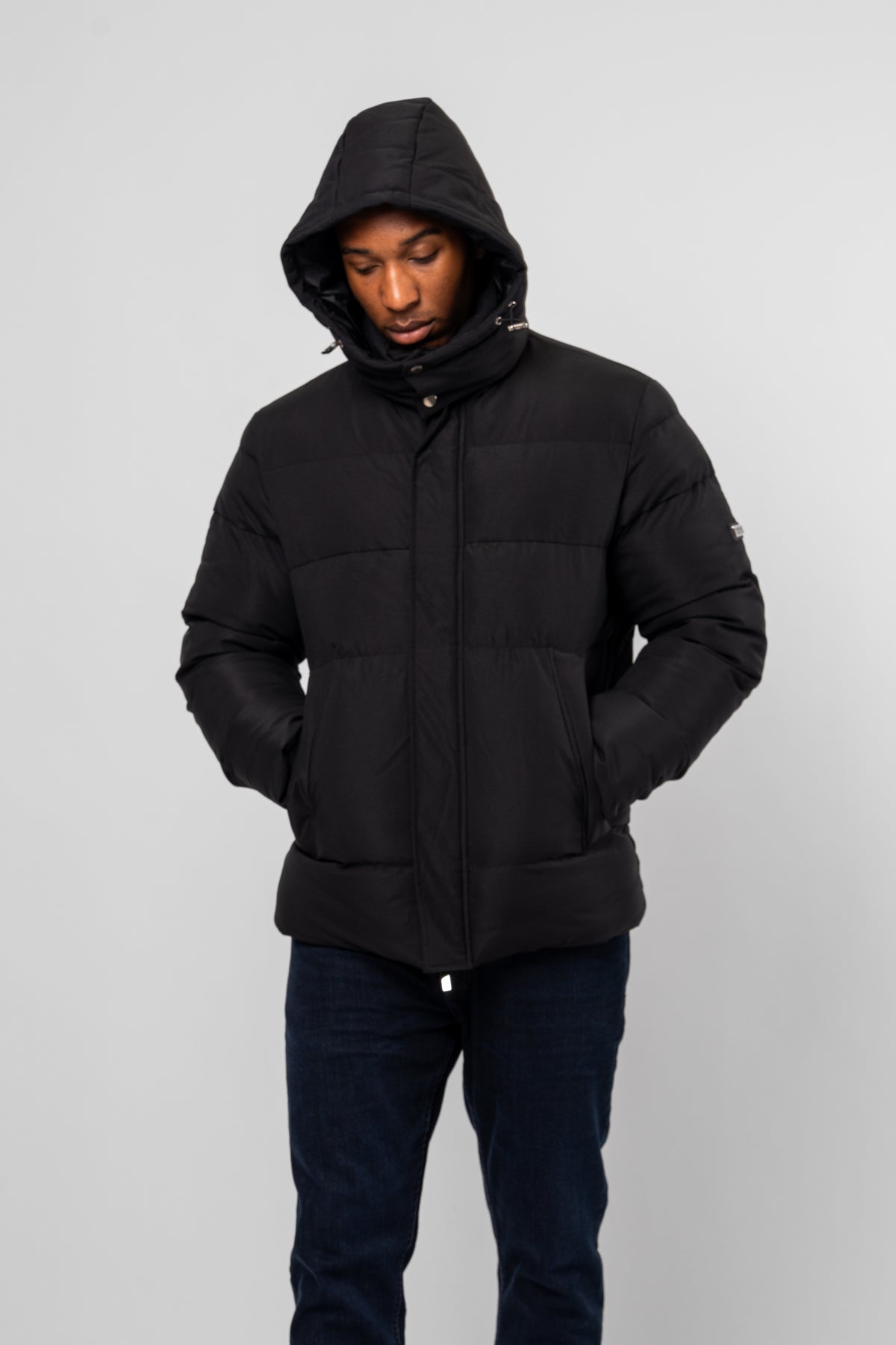 Mono Logo Black Puffer Jacket