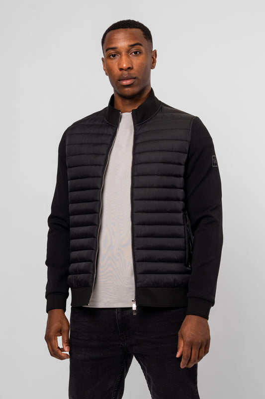 Luxe Premium Black Quilted Hybrid Jacket
