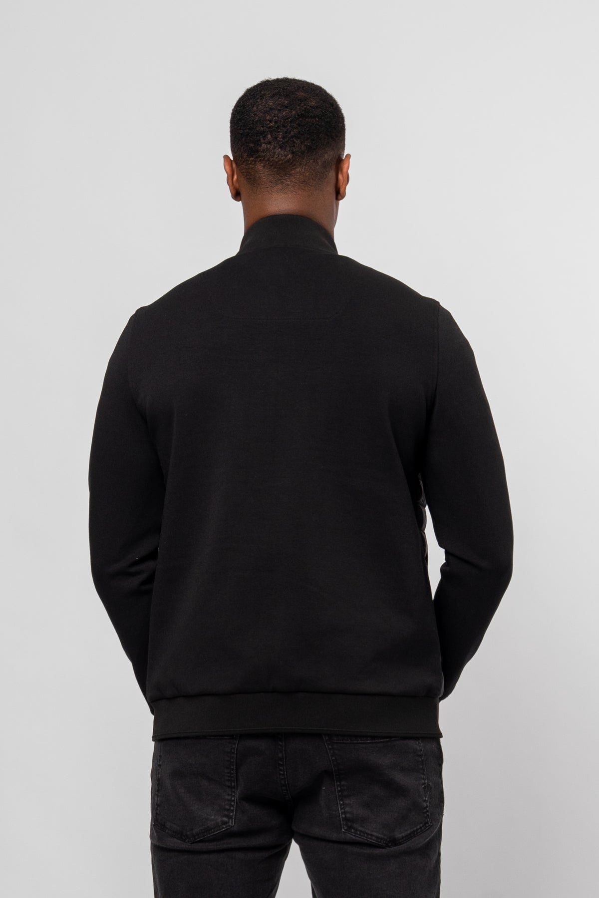 Luxe Premium Black Quilted Hybrid Jacket