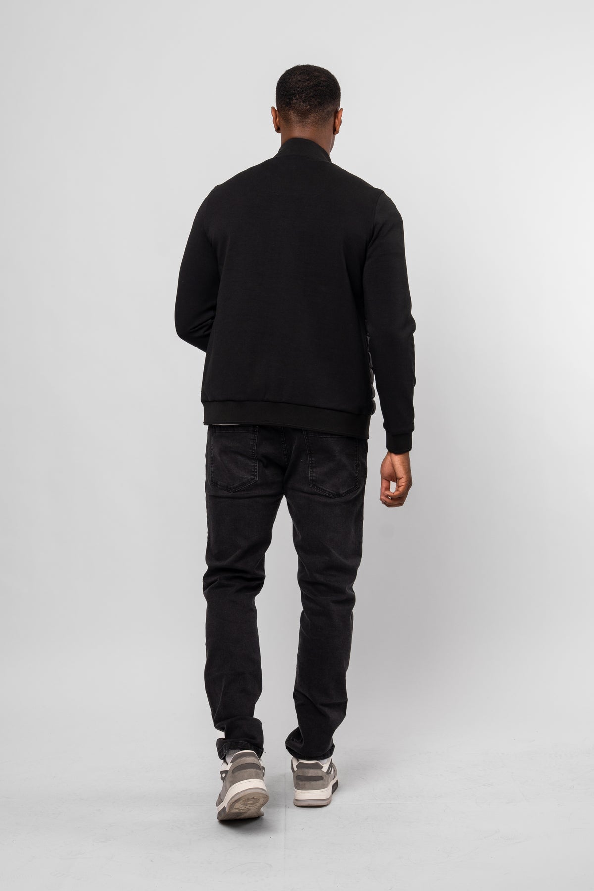Luxe Premium Black Quilted Hybrid Jacket
