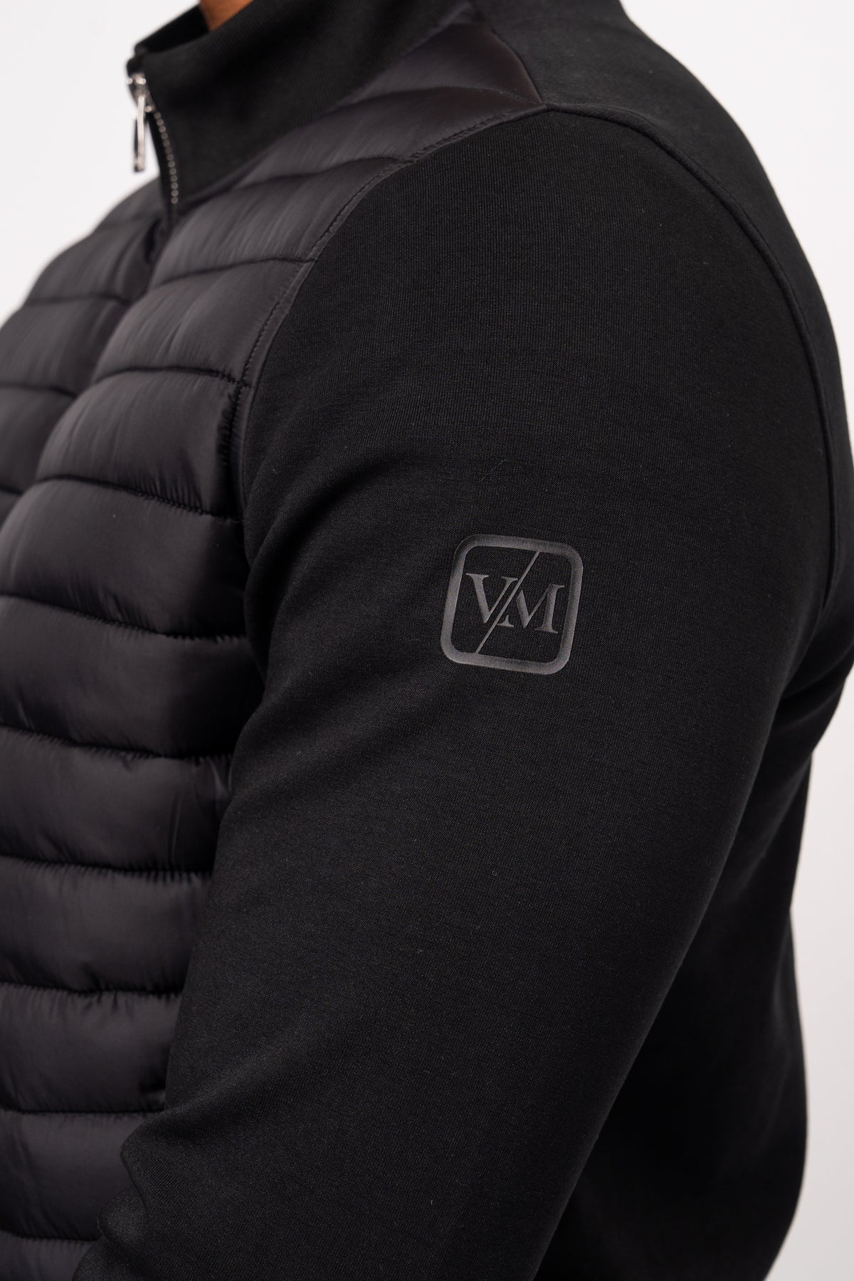 Luxe Premium Black Quilted Hybrid Jacket