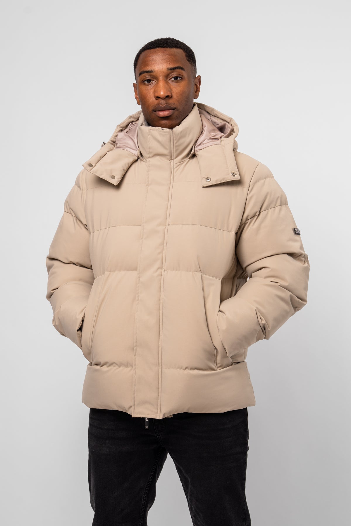 Mono Logo Stone Puffer Jacket