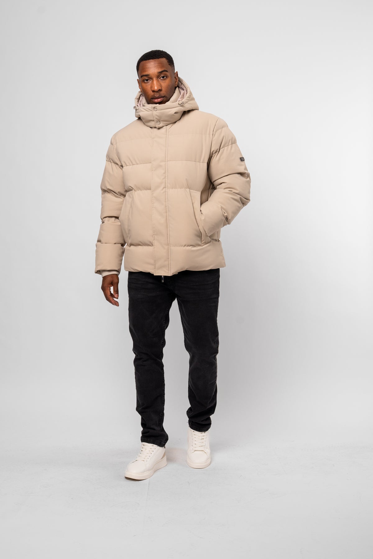 Mono Logo Stone Puffer Jacket