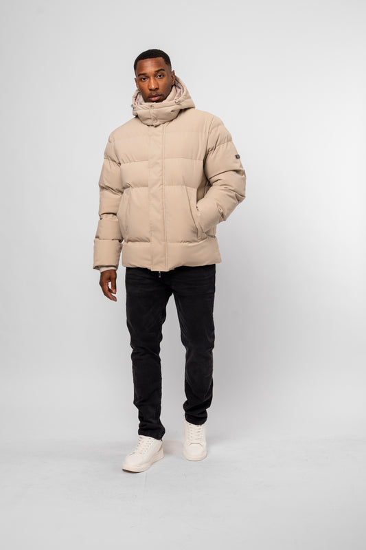 Mono Logo Stone Puffer Jacket