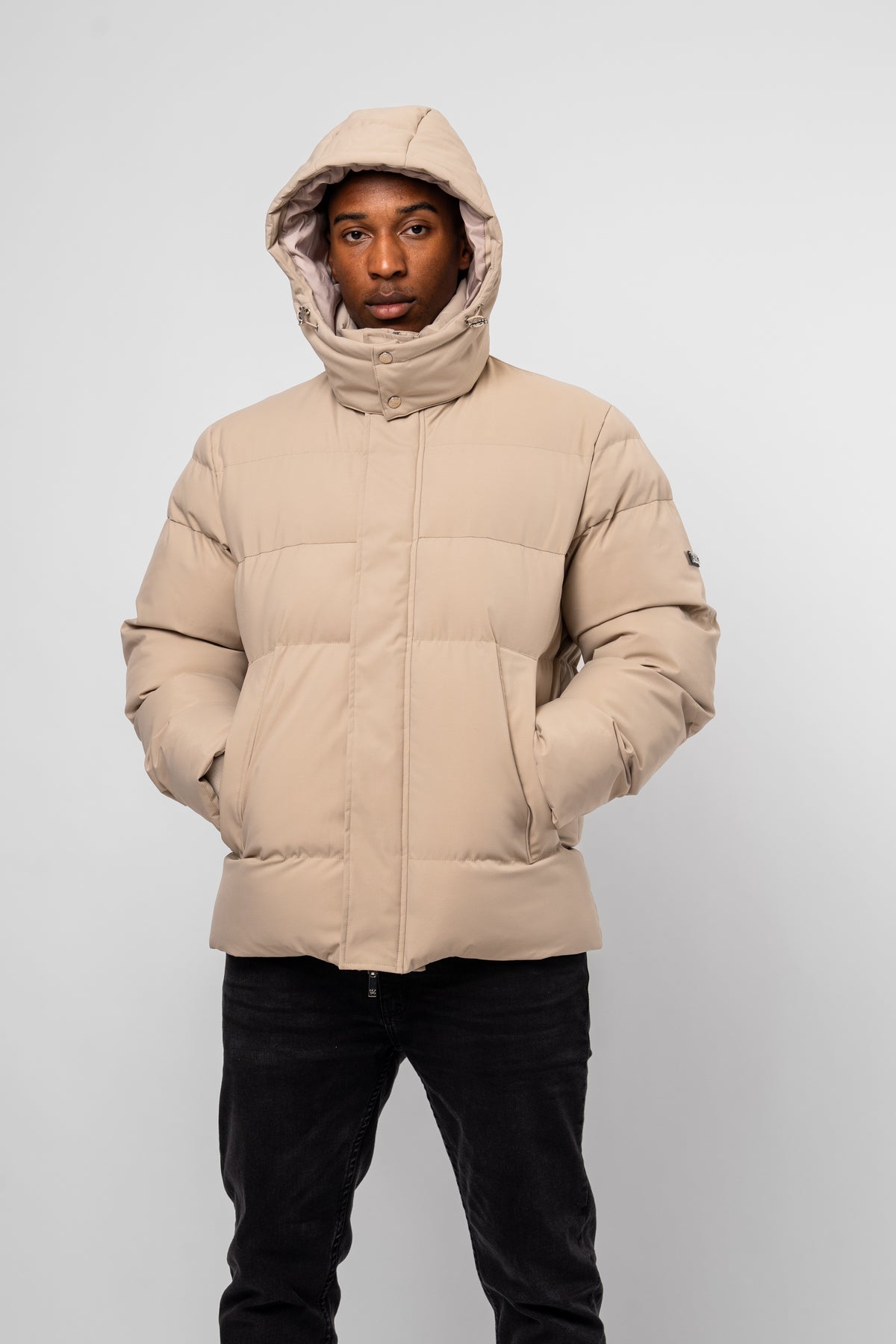 Mono Logo Stone Puffer Jacket