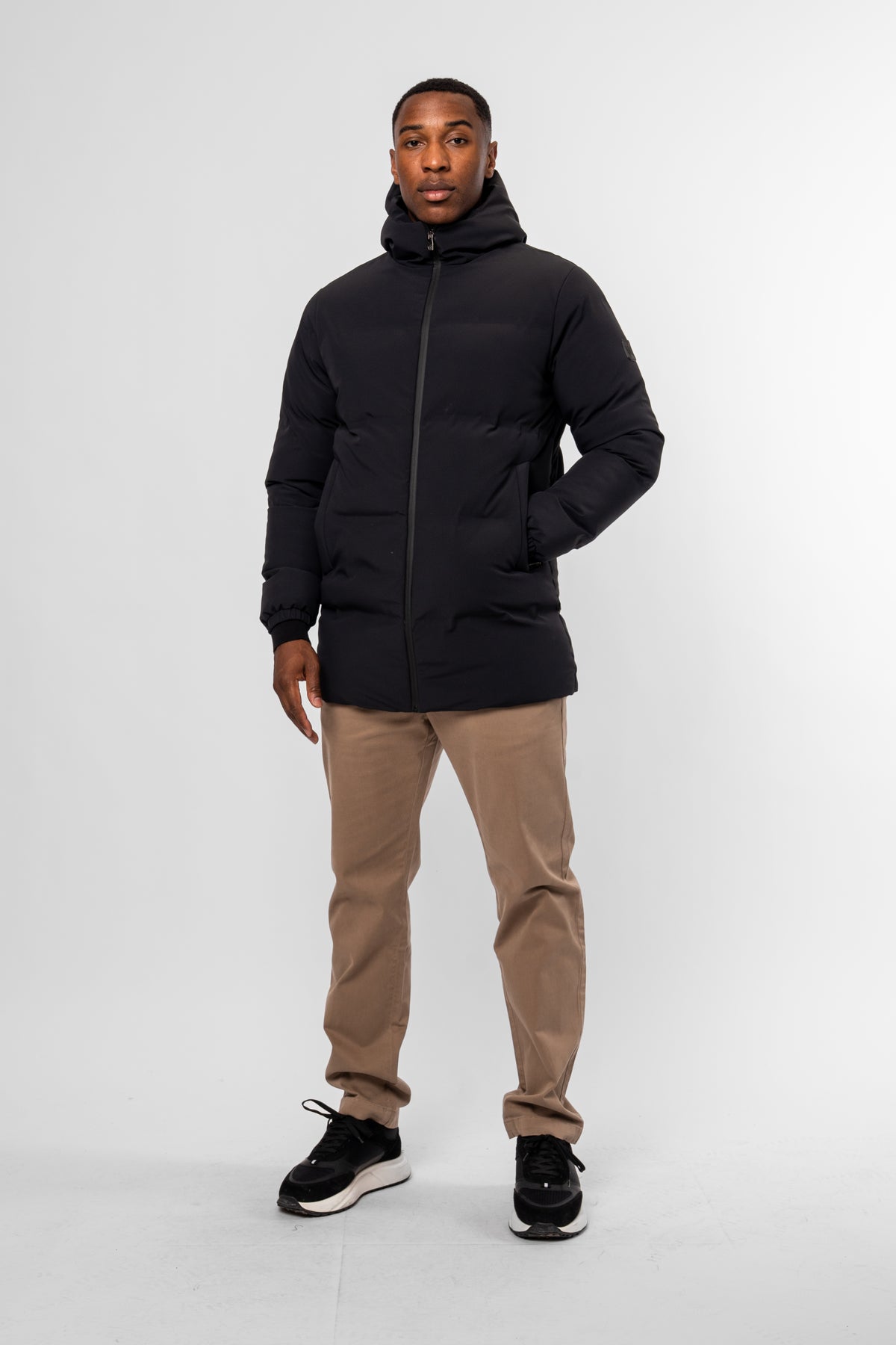 Clean Black 3/4 Length Coat