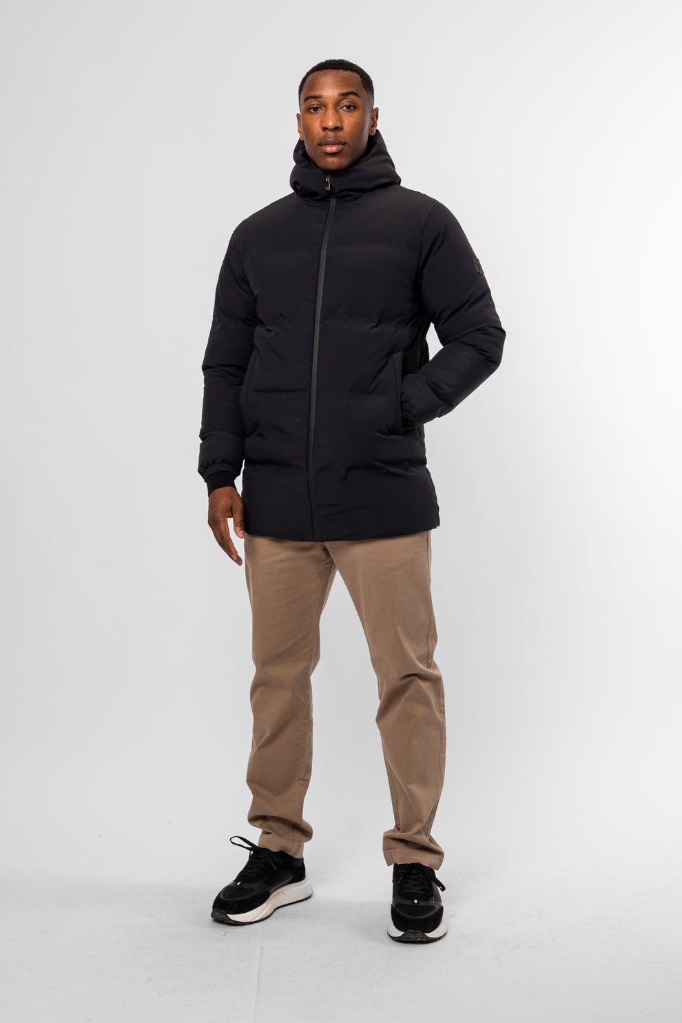 Clean Black 3/4 Length Coat – Valere Milano