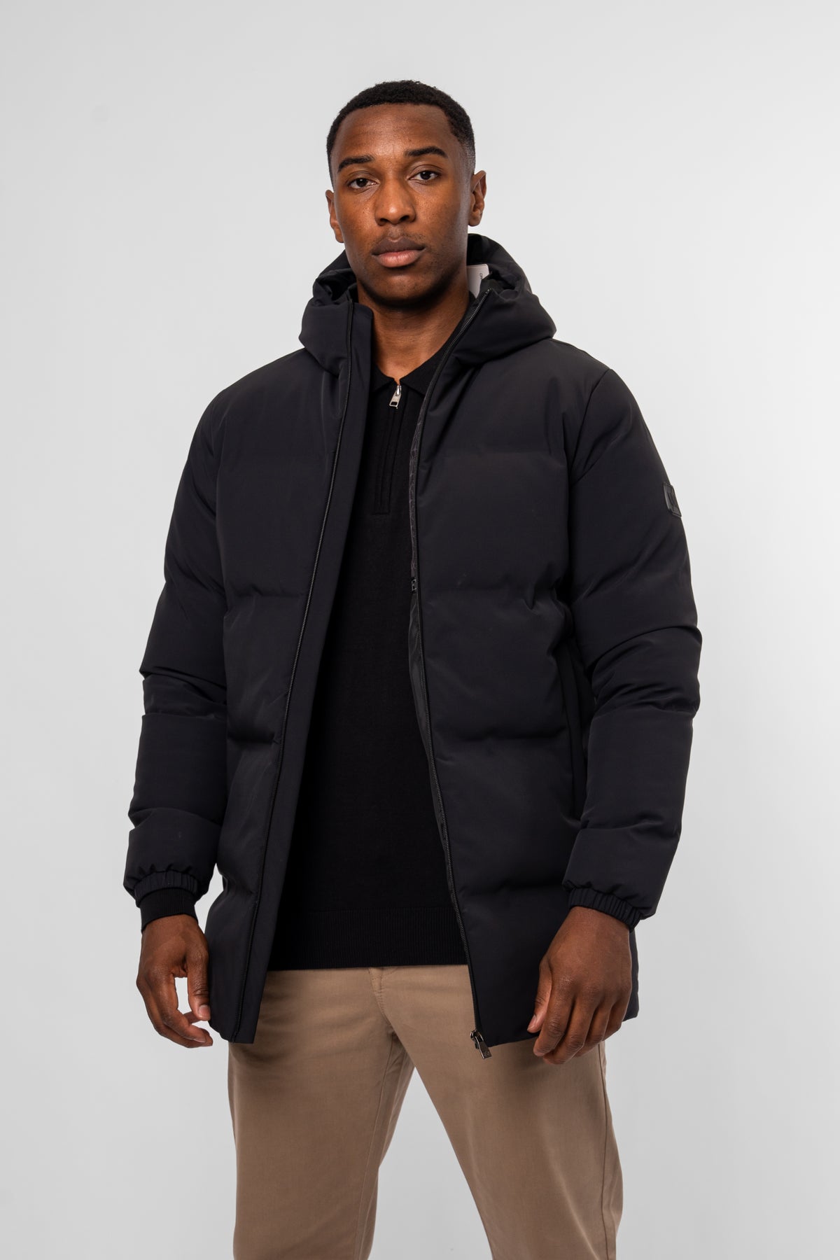 Clean Black 3/4 Length Coat