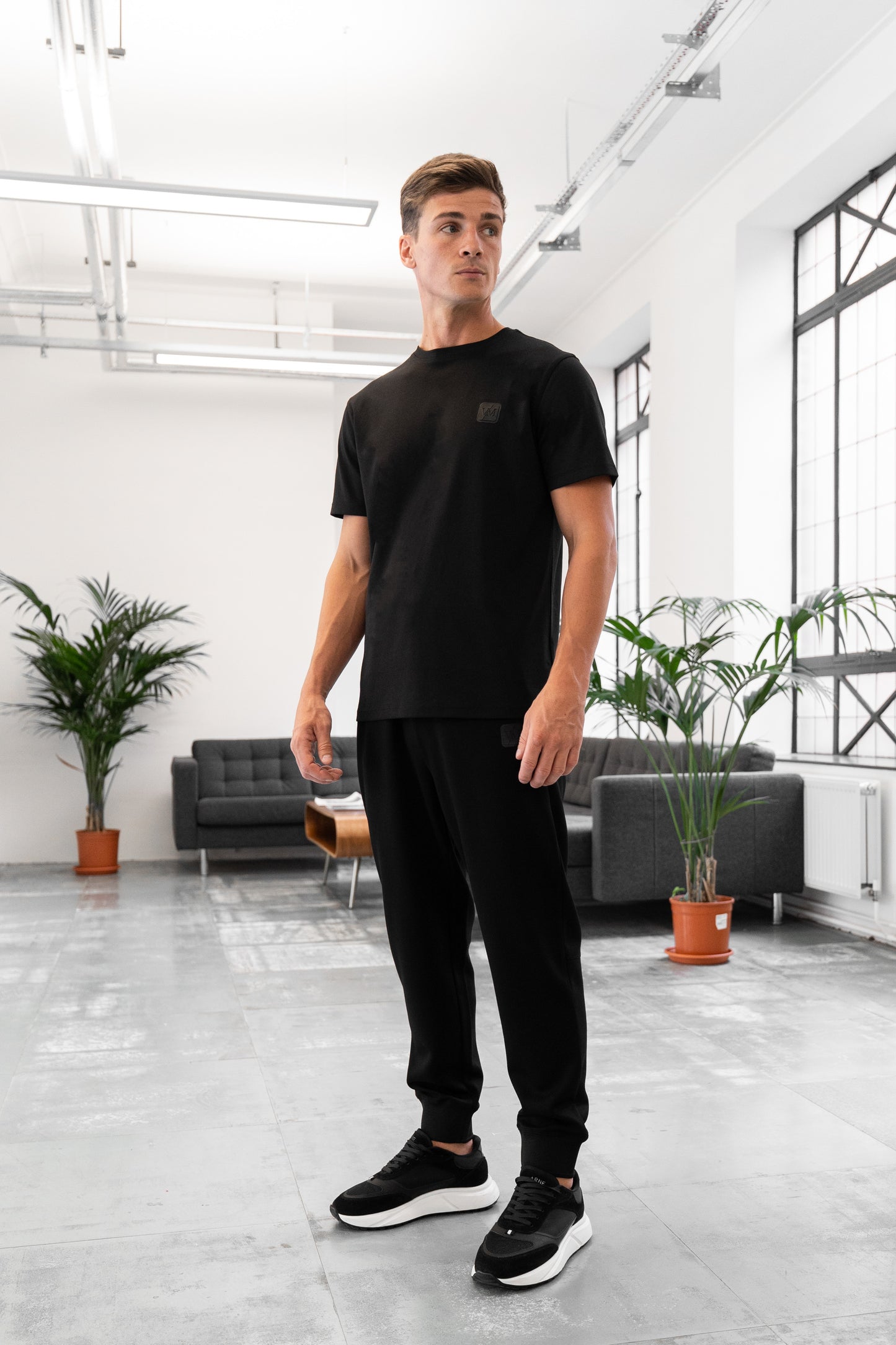 LUXE MERCERISED BLACK TEE