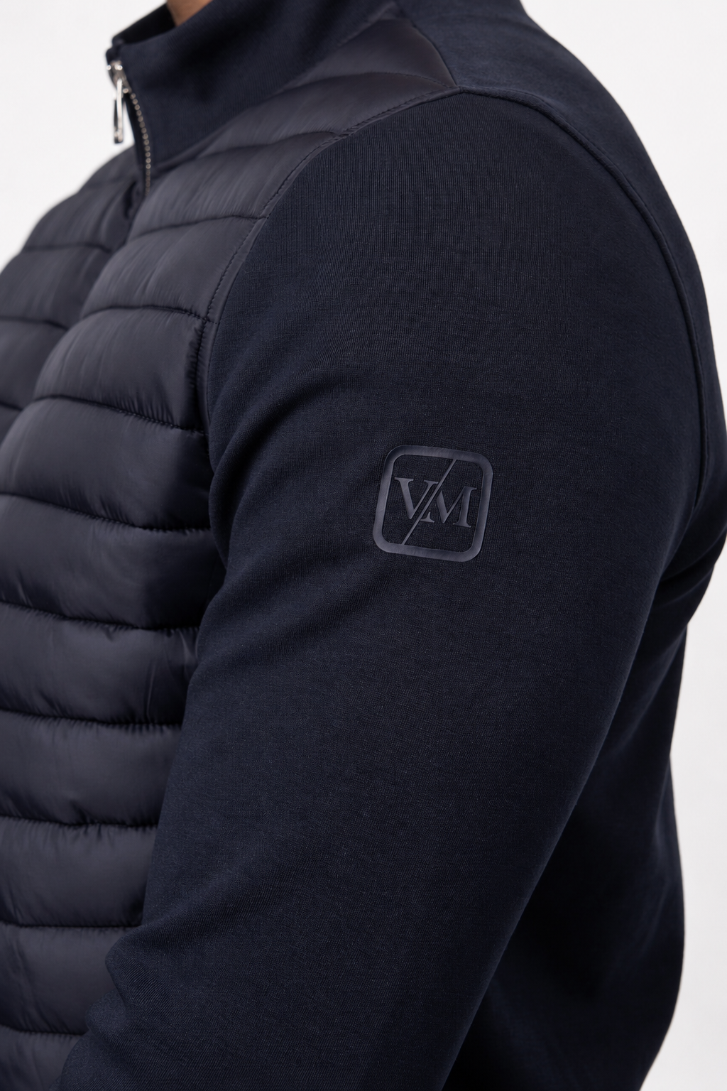 Luxe Premium Navy Quilted Hybrid Jacket