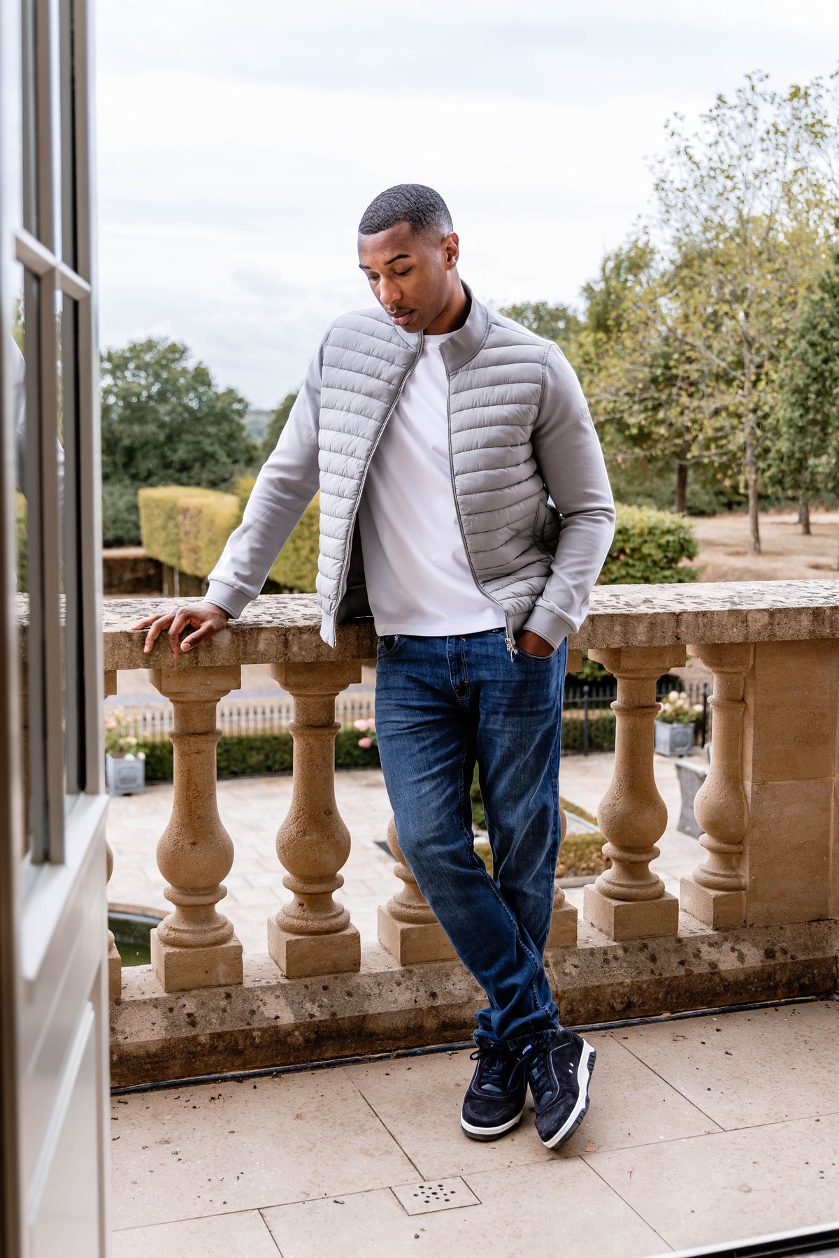 Luxe Premium Grey Quilted Hybrid Jacket